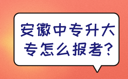 安徽中專升大專怎么報考?