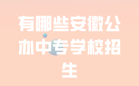有哪些安徽公辦中專學校招生?