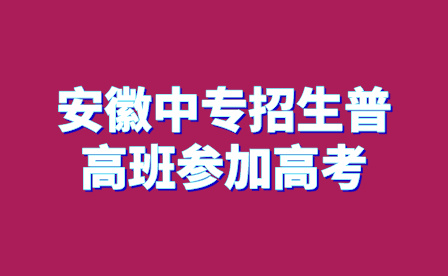 安徽中專招生普高班參加高考