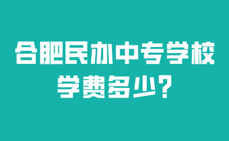 合肥民辦中專學校學費多少?