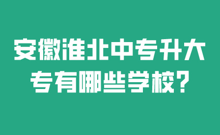 安徽淮北中專升大專有哪些學校?