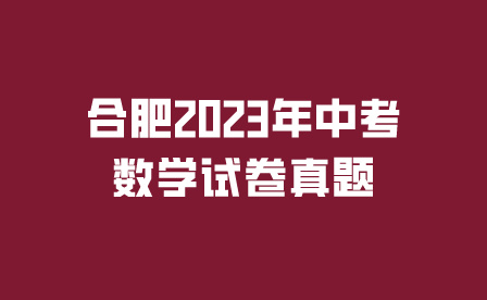 合肥2023年中考數(shù)學試卷真題
