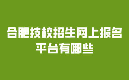 合肥技校招生網(wǎng)上報(bào)名平臺(tái)有哪些?