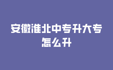 安徽淮北中專升大專怎么升？