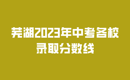 蕪湖2023年中考各校錄取分數線