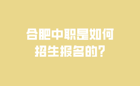 合肥中職是如何招生報名的?