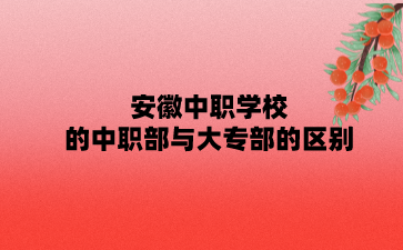 安徽中職學校的中職部與大專部的區別?
