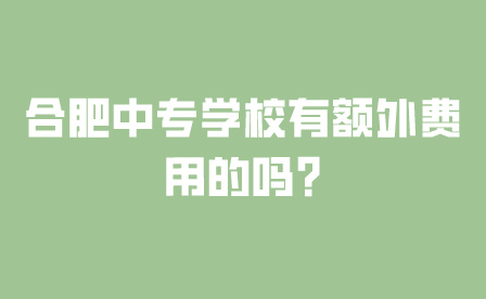 合肥中專學校有額外費用的嗎?