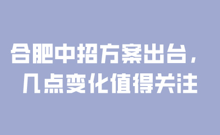 合肥中招方案