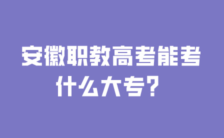 安徽職教高考能考什么大專(zhuān)？