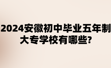 2024安徽初中畢業五年制大專學校有哪些?