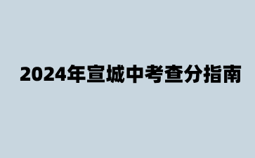 安徽中考：2024年宣城中考查分指南