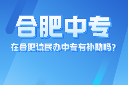 在合肥讀民辦中專有補助嗎？