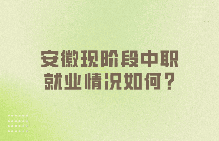 安徽現(xiàn)階段中職就業(yè)情況如何?